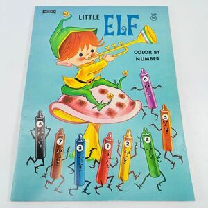 Little Elf Color By Number Saalfield 1960s Vintage Coloring Book Uncolored